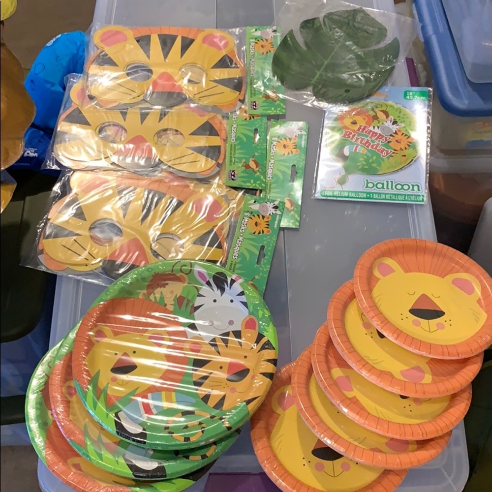 Safari/animal/jungle birthday decorations plates